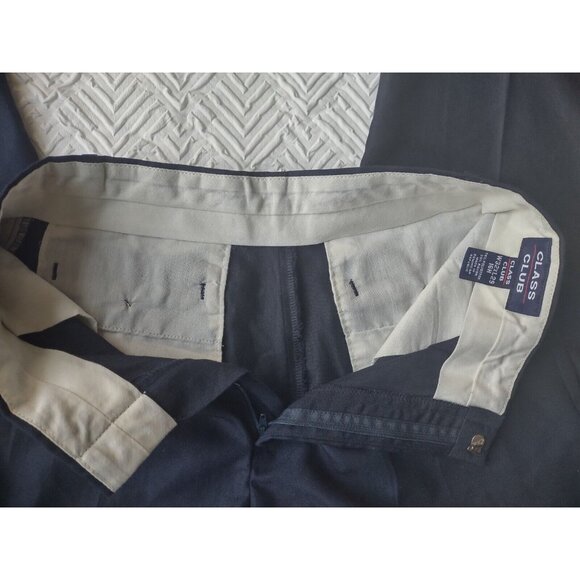 Bundle: Class Club Boys Khaki Navy Casual & Dress Pants Size 16 (h) Husky ~ EXC - Picture 5 of 10